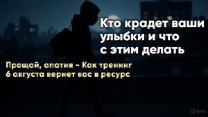 Прощай, апатия - Как тренинг 6 августа вернет вас в ресурс