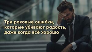 Три роковые ошибки, которые убивают радость, даже когда всё хорошо